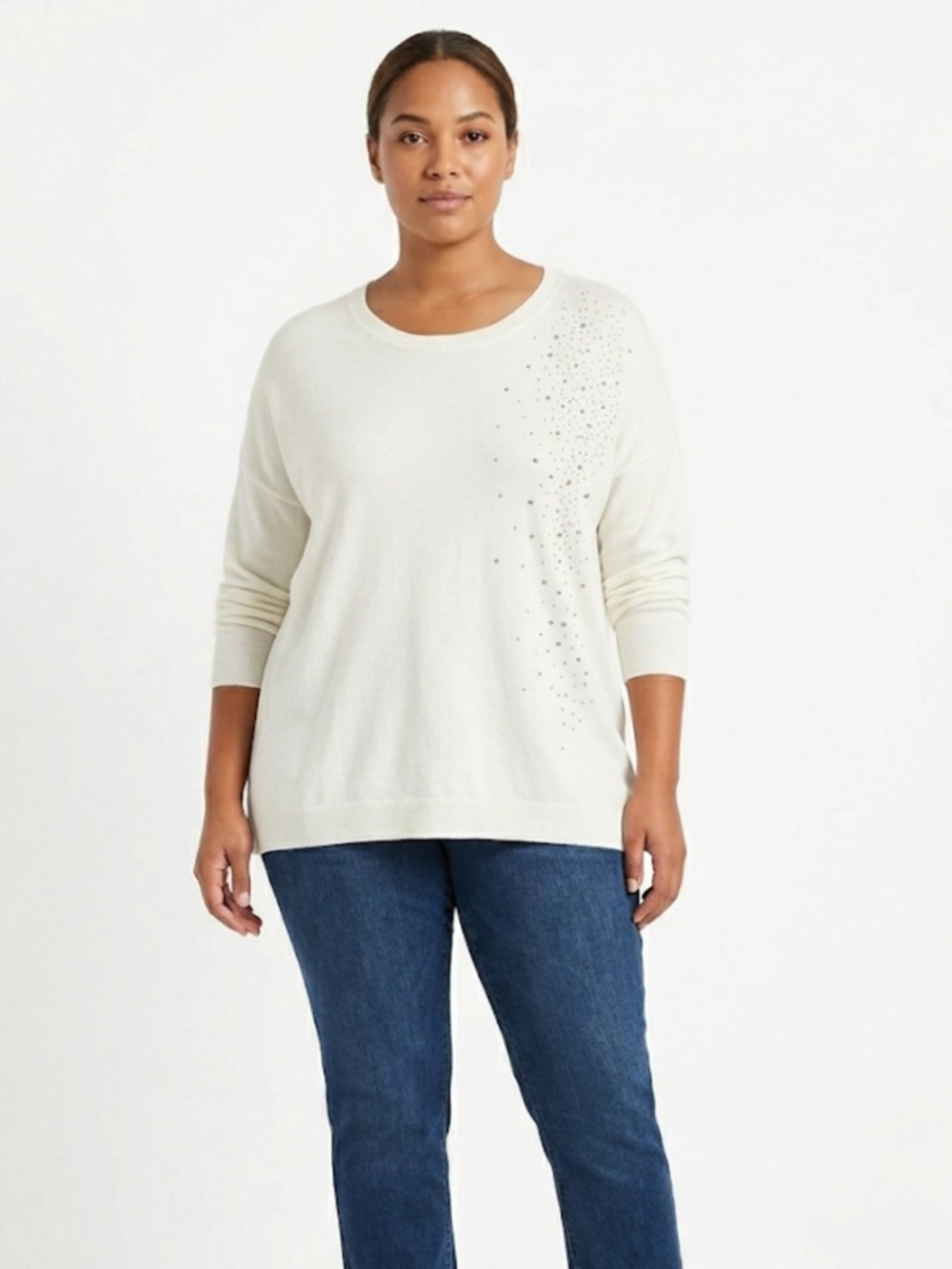 Lily Morgan Cozy Top – Size XL | Gentle Sparkle | Soft Glam | Metal Detail |‎